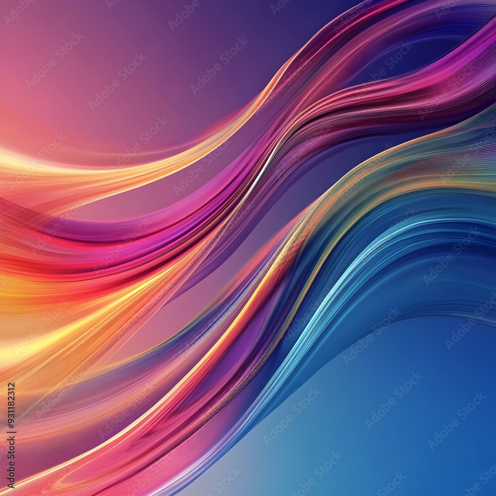 Poster mesmerizing fluid waves a dynamic abstract image featuring flowing colorful waves and smooth gradien