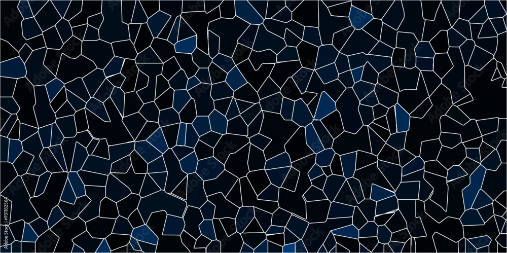 Poster 3d broken glass quartz vonoroi diagram vector background.papercut geometric mosaic tiles pattern bac