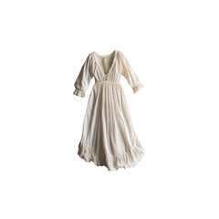 Obraz premium Elegant white dress on hanger, showcasing fashion and style, perfect for clothing stores and fashion blogs, isolated on transparent background