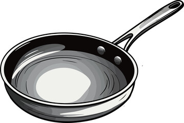Frying pan clipart desing illustration