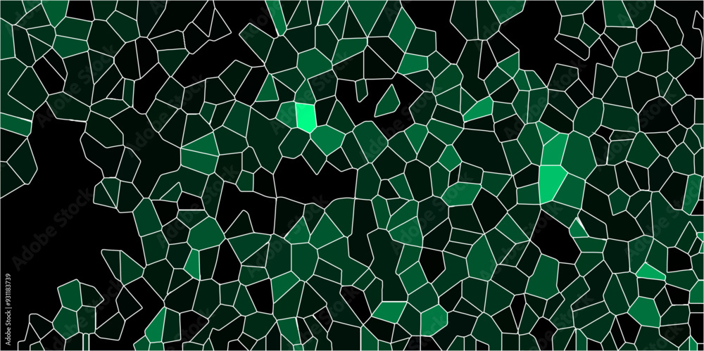 Aufkleber 3d broken glass quartz vonoroi diagram vector background.papercut geometric mosaic tiles pattern bac