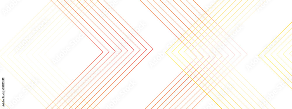 Fototapete Abstract modern minimalistic golden and red geometric line with layered geometric triangle shapes. Futuristic digital landscape with lines. Concept for dynamic websites, striking posters, and business