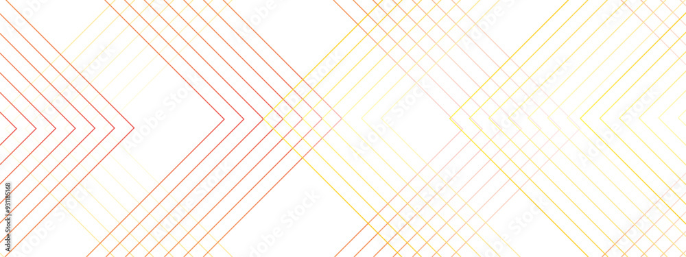 Wall mural Abstract modern minimalistic golden and red geometric line with layered geometric triangle shapes. Futuristic digital landscape with lines. Concept for dynamic websites, striking posters, and business