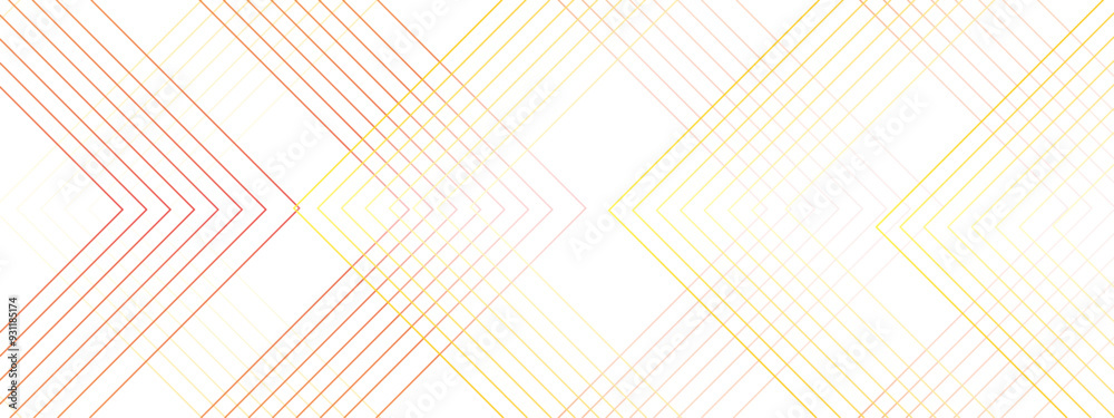 Poster Abstract modern minimalistic golden and red geometric line with layered geometric triangle shapes. Futuristic digital landscape with lines. Concept for dynamic websites, striking posters, and business