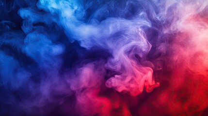 Abstract background of red and blue smoke.