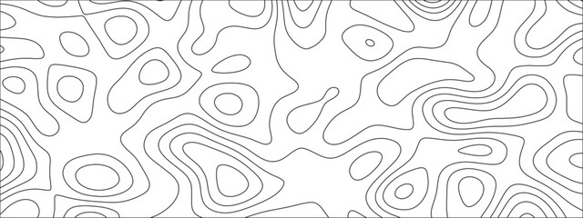 Black and white abstract papercut and multi-layer cutout geometric pattern. Vector Topographic canyon geometric map relief texture. Topographic contour lines map seamless pattern