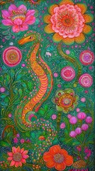Seahorse in a Floral Wonderland