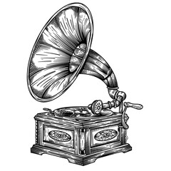 gramophone isolated on white