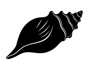 Conch icon design silhouette vector art illustration