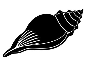 Conch icon design silhouette vector art illustration