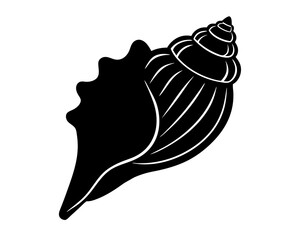 Conch icon design silhouette vector art illustration
