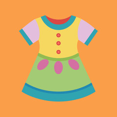 Children's girl clothes single vector