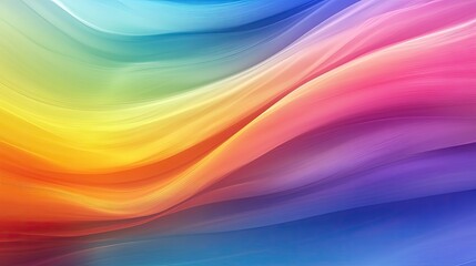 Abstract colorful wavy background with vibrant hues of blue, purple, pink, orange, yellow and green.