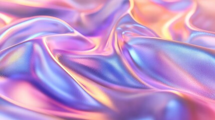 Obraz premium Abstract iridescent background with soft, flowing waves of pink, blue, and purple colors.