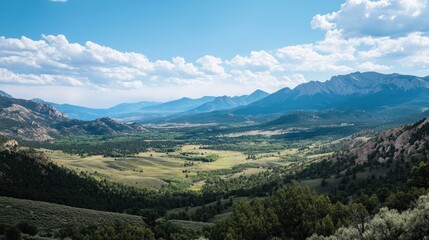 Naklejka premium Mountain Valley Landscape