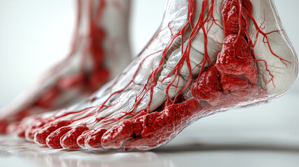 A visual comparison of normal vs. affected leg with a blood clot to educate about the condition.