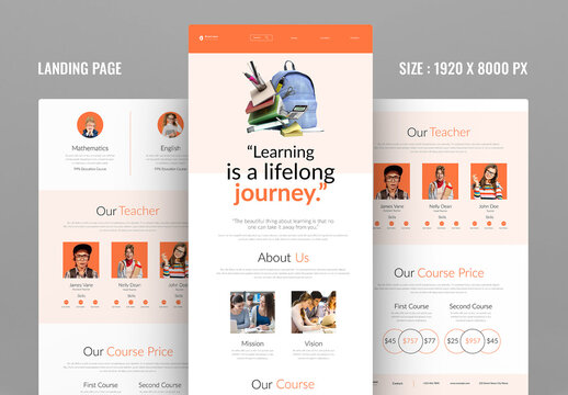 Education Landing Page Design Layout