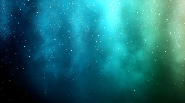 Abstract cosmic background with a gradient of blue and green hues.