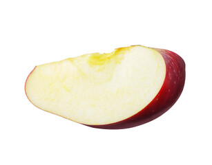 Sliced Red apple fruit isolated on white background.