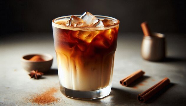 a delicious iced dirty chai latte
