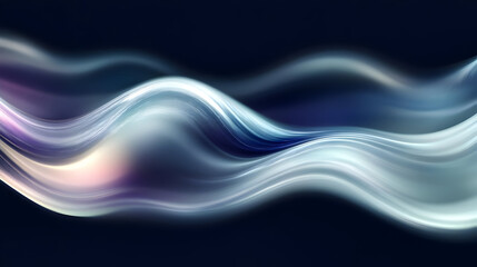Abstract flowing waves in soft colors on a dark background.
