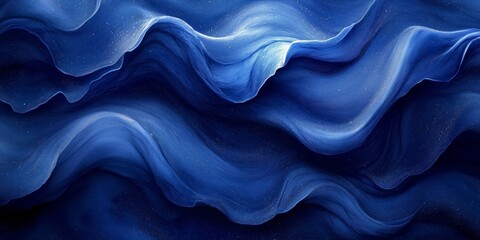 Obraz premium Flowing Waves of Color: High Detail Indigo and Ivory Art, generative ai