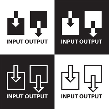 input output icon isolated on white and black  background. Vector illustration . EPS 10