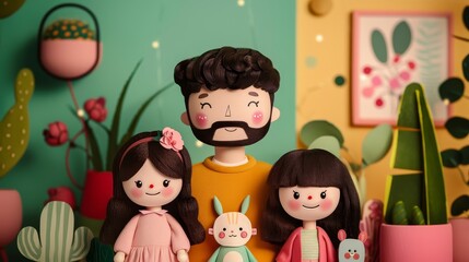 Obraz premium Happy family spending quality time together, joyful parents with kids, bonding and happiness, family love and togetherness.