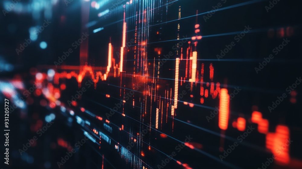 Poster Abstract Digital Data Visualization with Red and Blue Light Streaks