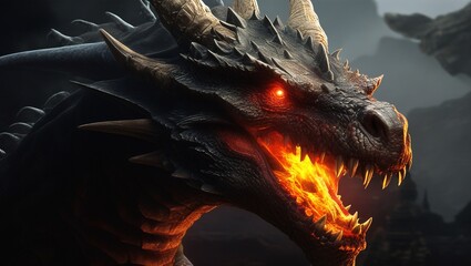 the dragon is red and has the eyes of a red dragon.