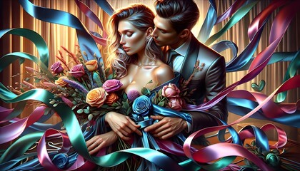Fototapeta premium Cintas del Amor Eterno