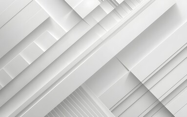 Abstract white geometric background with diagonal stripes. 3d render illustration. - Generated AI