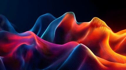 Obraz premium Flowing data waves in dynamic colors representing data analysis concepts
