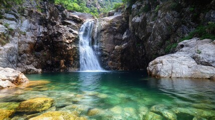 Fototapeta premium Crystal Clear Waterfall