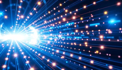 Naklejka premium Glowing orange and yellow lights with a blurred background, creating a warm and festive atmosphere