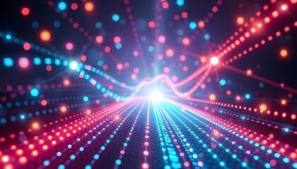 Fototapeta premium Glowing orange and yellow lights with a blurred background, creating a warm and festive atmosphere
