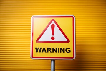 Yellow Warning Sign with Exclamation Mark.