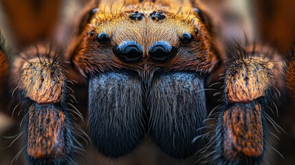 Naklejka premium Macro Photography of a Spider's Face