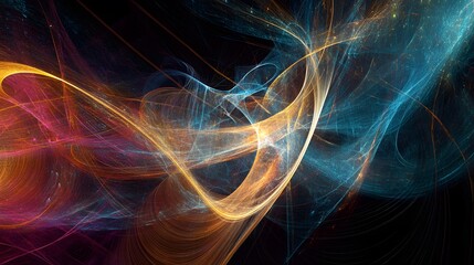 Fototapeta premium Abstract lines and shapes representing data in a complex visualization