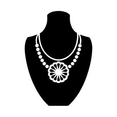 Gold necklace black vector