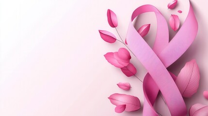 Pink Ribbon Banner A banner with  Hope,   Strength,  and  Courage