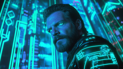 Digitized Dystopia - 'Tron' Reimagined with Photorealistic Neon Brilliance