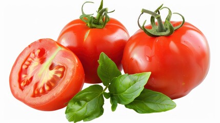 Fresh Red Tomatoes and Basil