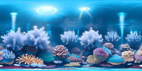 HDRI Anime Underwater Ocean Equirectangular Panorama 19