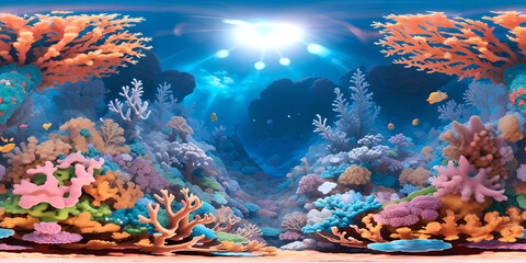 HDRI Anime Underwater Ocean Equirectangular Panorama 13