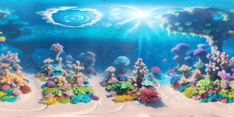 HDRI Anime Underwater Ocean Equirectangular Panorama 3