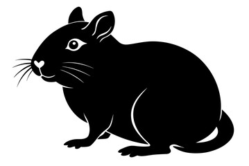 Beautiful animal hamster silhouette black icon vector art illustration