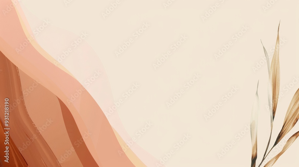 Fototapete a modern and colorful horizontal header design featuring tan, taupe and wheat. graphic with space fo