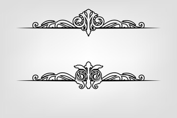 Classic Vitage Wedding Ornaments Frames Separator Elements Classic Vintage Wedding Invitation Hand Drawn Ornate the Calligraphy Poster Victorian Style