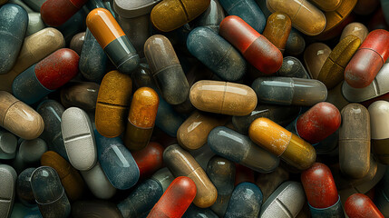 Colorful medicine pills and capsules